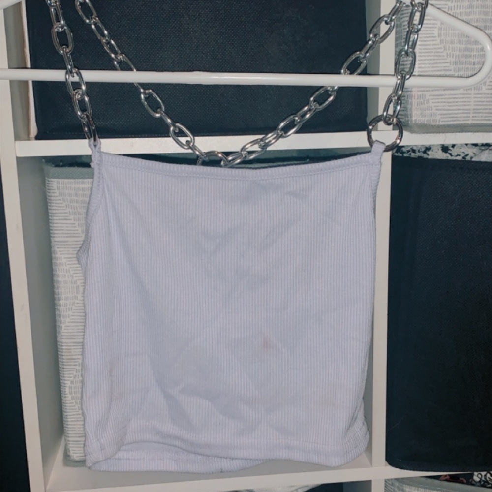 Light purple chain strap tank top